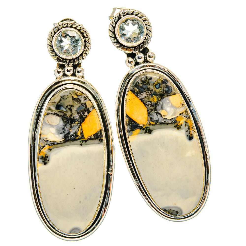 Peanut Wood Jasper Earrings handcrafted by Ana Silver Co - EARR428837 - Photo 2