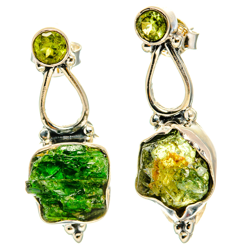 Chrome Diopside Earrings handcrafted by Ana Silver Co - EARR428900 - Photo 2