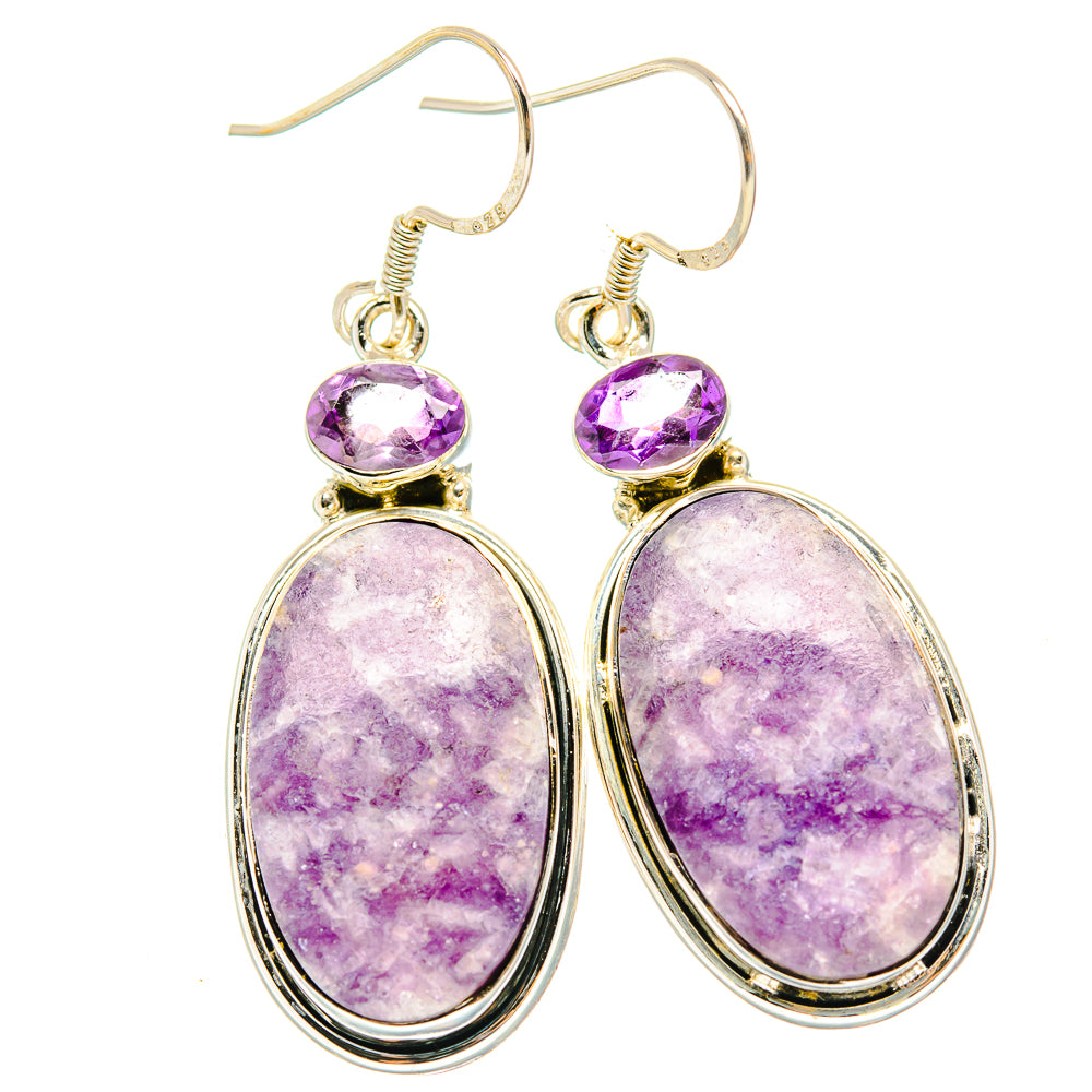 Lepidolite Earrings handcrafted by Ana Silver Co - EARR428932 - Photo 2