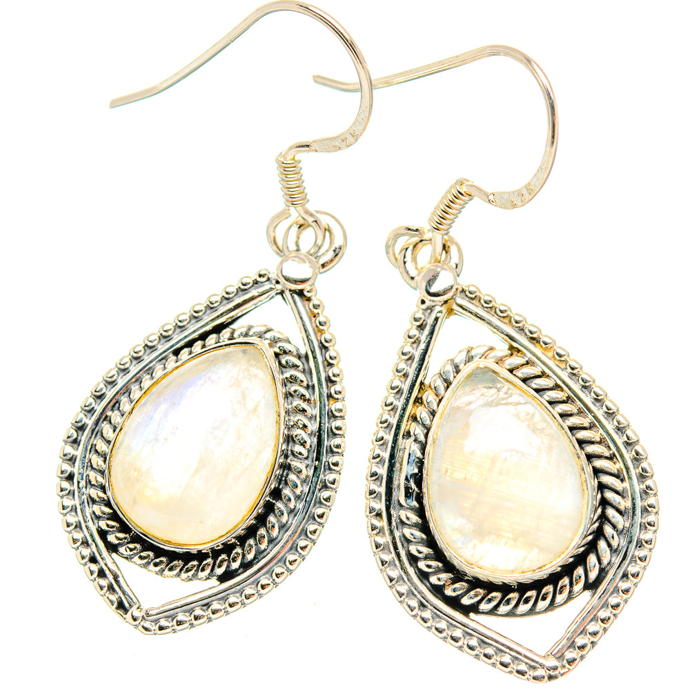 Rainbow Moonstone Earrings handcrafted by Ana Silver Co - EARR428974 - Photo 2