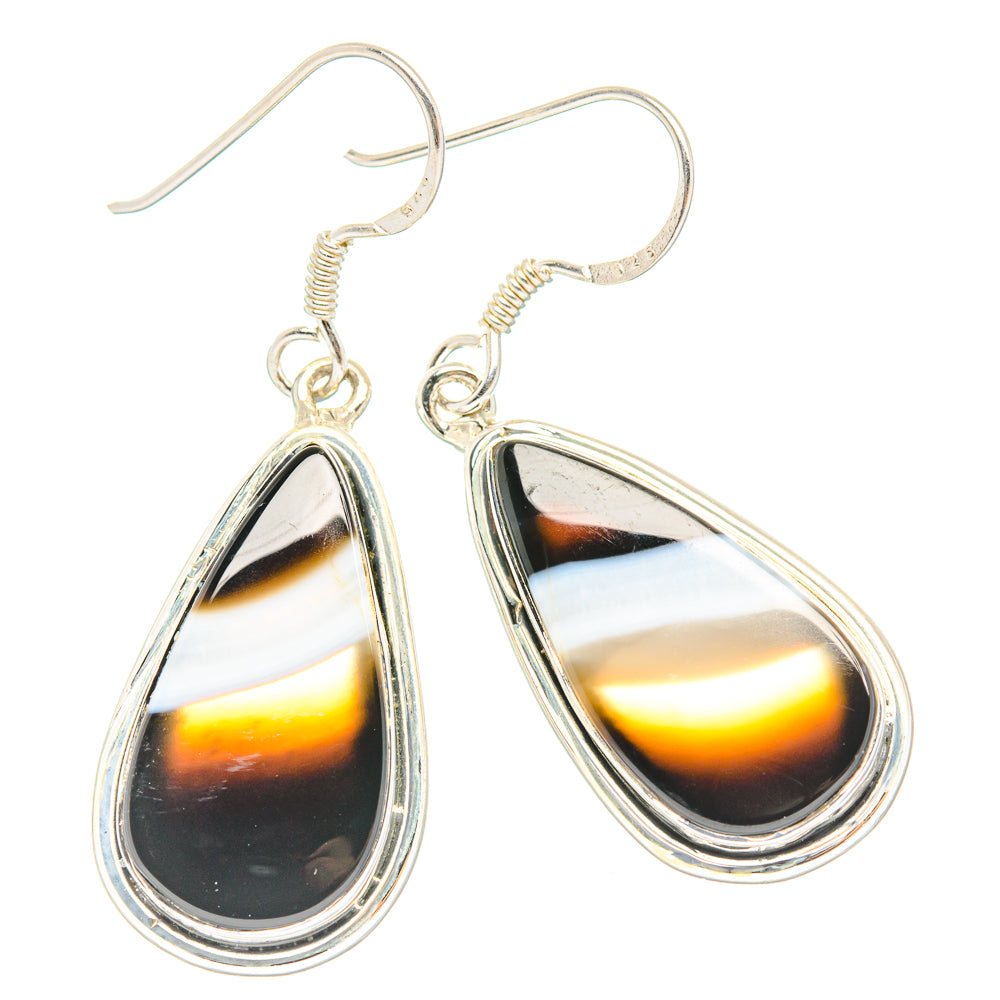 Botswana Agate Earrings handcrafted by Ana Silver Co - EARR428999 - Photo 2