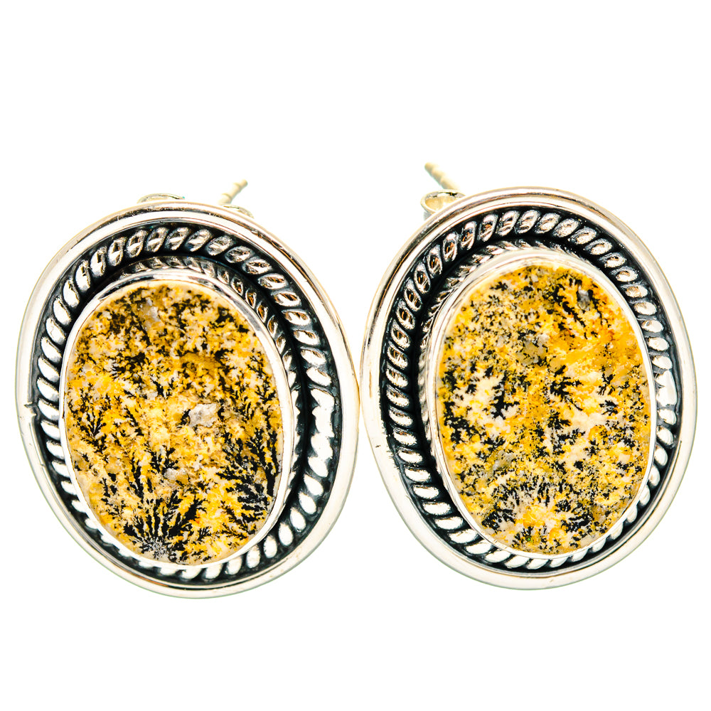 Germany Psilomelane Dendrite Earrings handcrafted by Ana Silver Co - EARR429047 - Photo 2