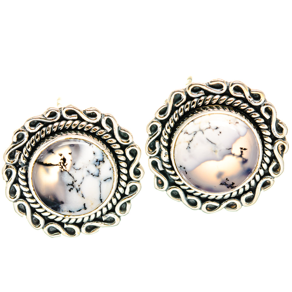 Dendritic Opal Earrings handcrafted by Ana Silver Co - EARR429059 - Photo 2
