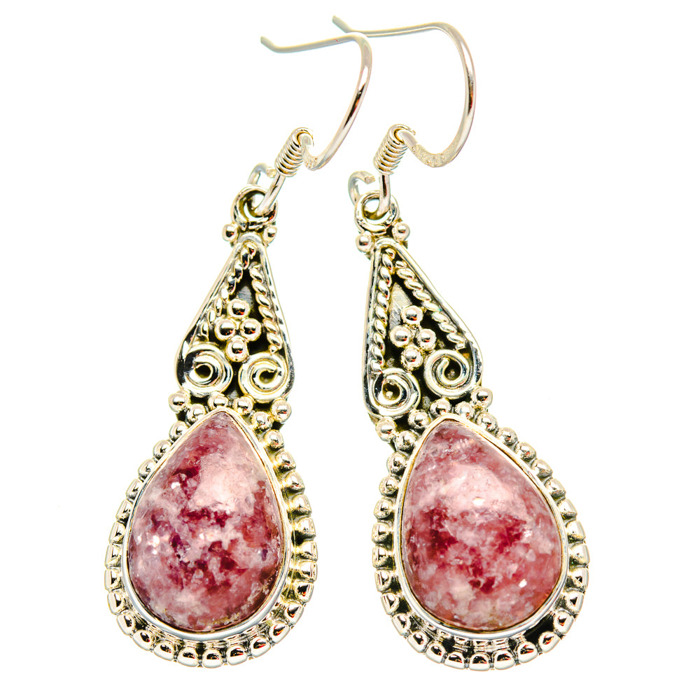 Lepidolite Earrings handcrafted by Ana Silver Co - EARR429120 - Photo 2