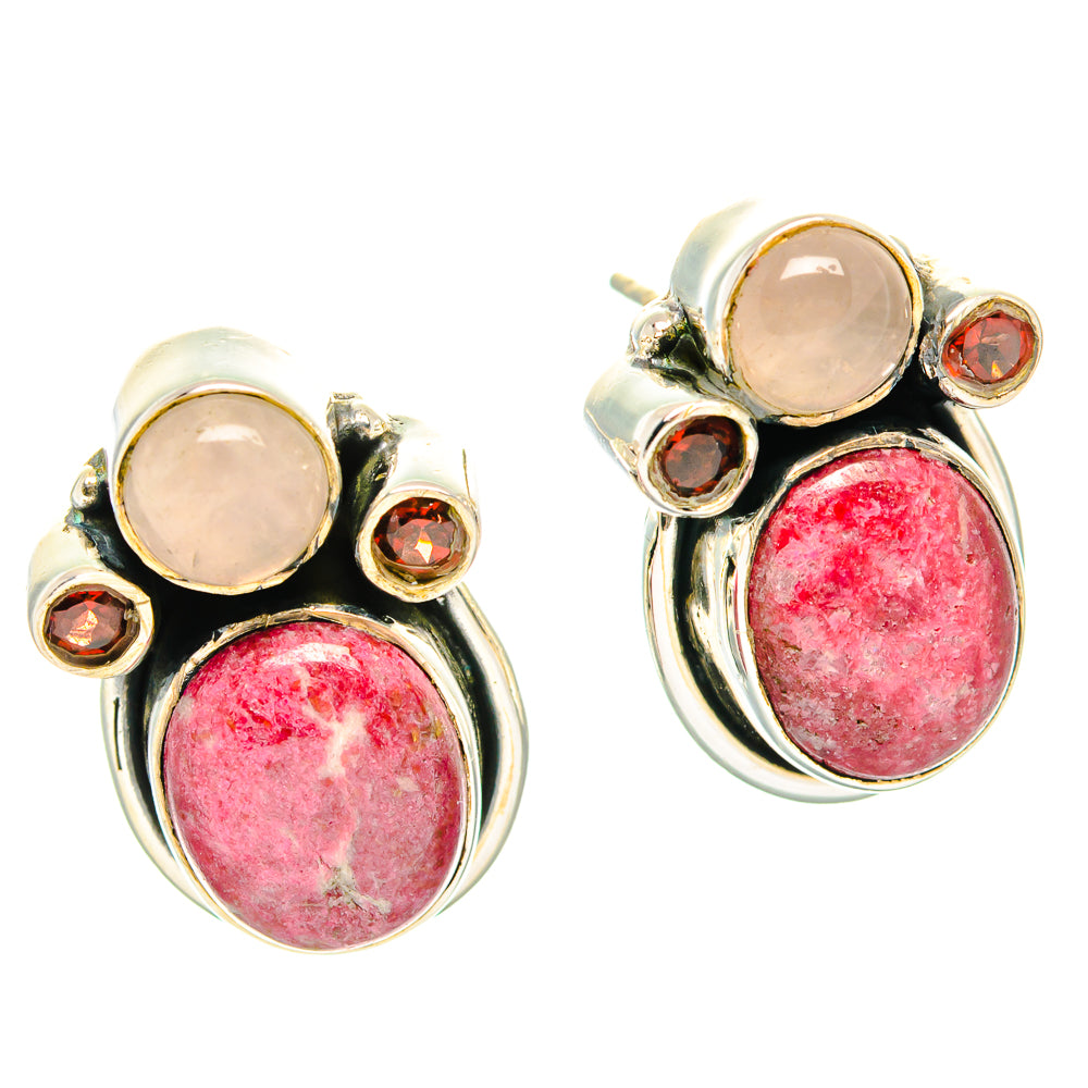 Thulite Earrings handcrafted by Ana Silver Co - EARR429164 - Photo 2