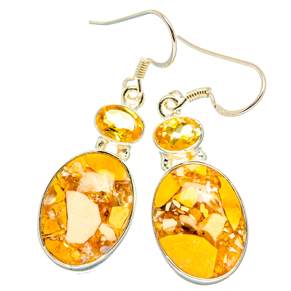Brecciated Mookaite Earrings handcrafted by Ana Silver Co - EARR429197 - Photo 2