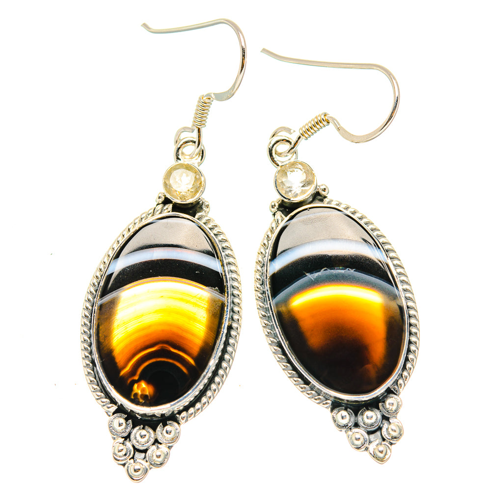 India Agate Earrings handcrafted by Ana Silver Co - EARR429238 - Photo 2