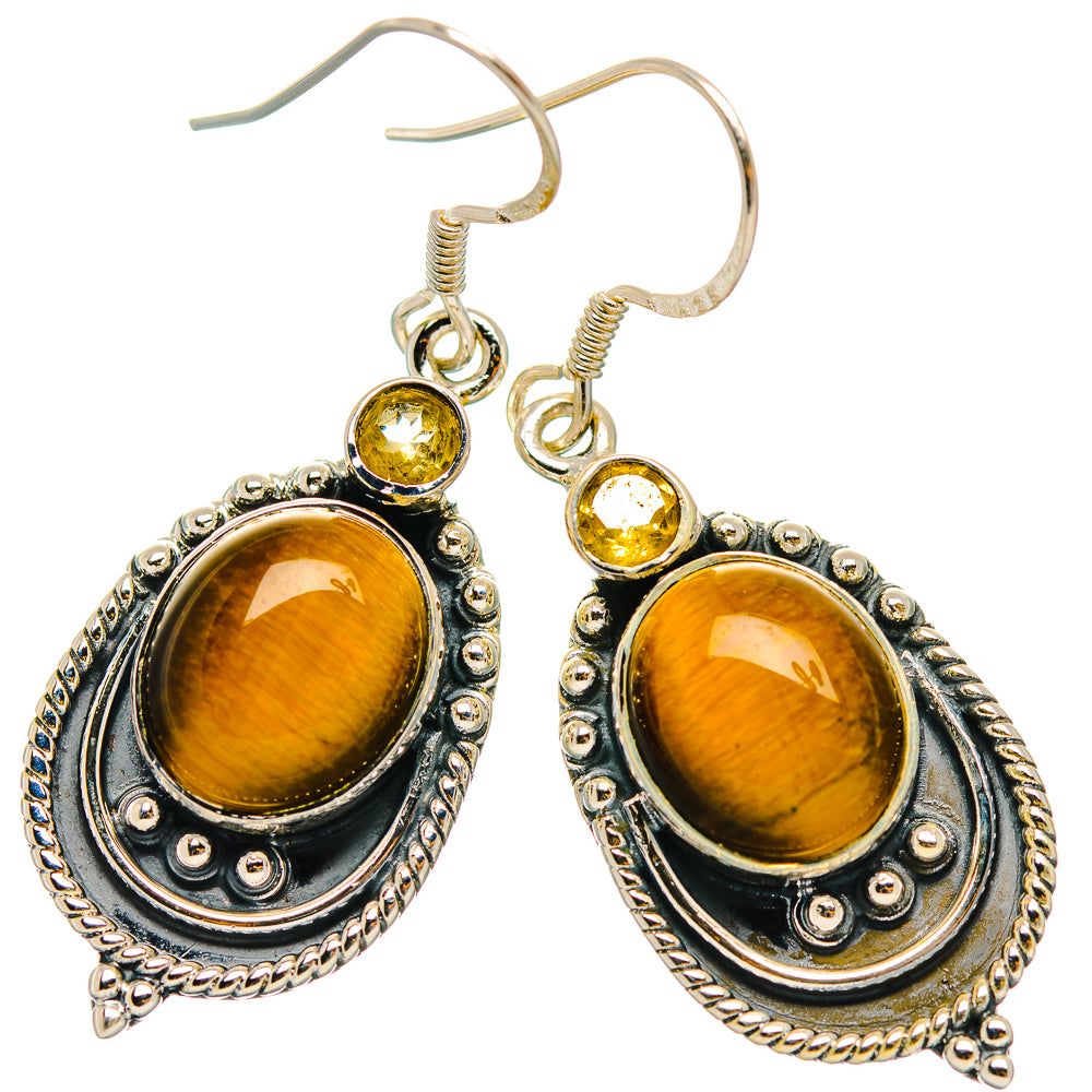 Tiger Eye Earrings handcrafted by Ana Silver Co - EARR429322 - Photo 2
