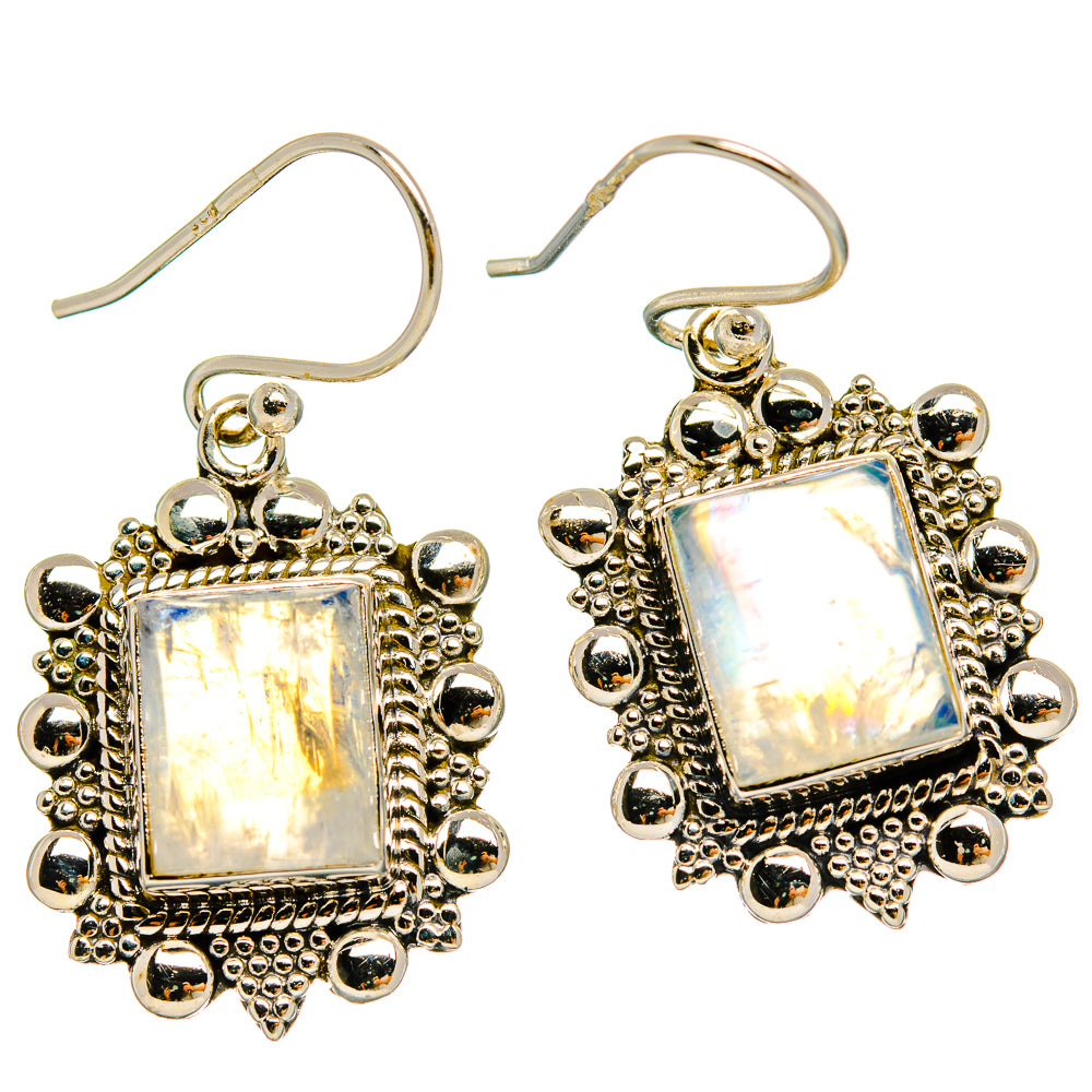 Rainbow Moonstone Earrings handcrafted by Ana Silver Co - EARR429372 - Photo 2