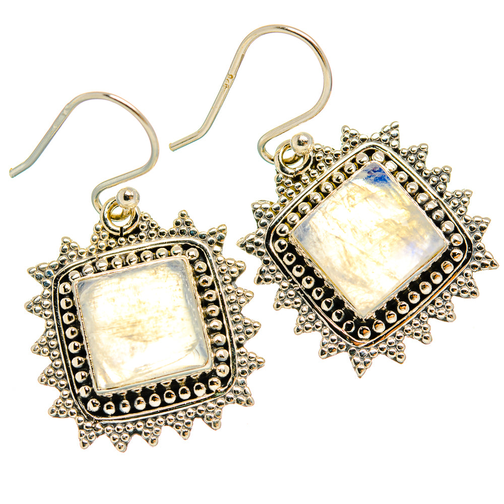 Rainbow Moonstone Earrings handcrafted by Ana Silver Co - EARR429408 - Photo 2