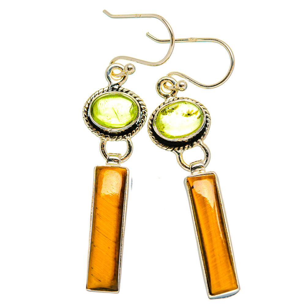 Tiger Eye Earrings handcrafted by Ana Silver Co - EARR429415 - Photo 2