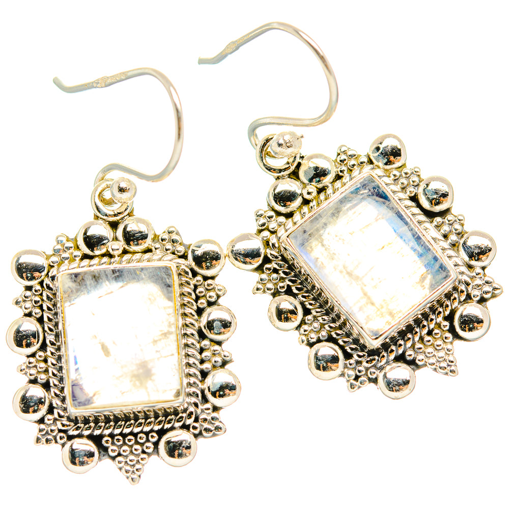 Rainbow Moonstone Earrings handcrafted by Ana Silver Co - EARR429438 - Photo 2
