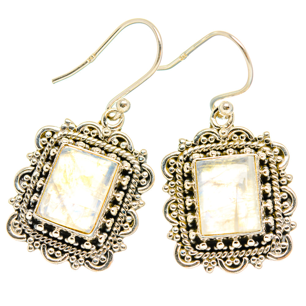 Rainbow Moonstone Earrings handcrafted by Ana Silver Co - EARR429452 - Photo 2