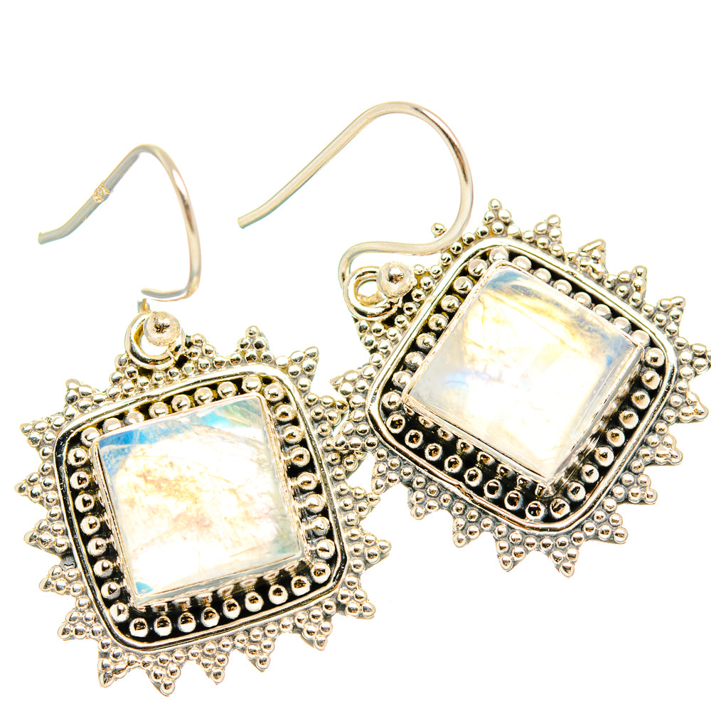Rainbow Moonstone Earrings handcrafted by Ana Silver Co - EARR429456 - Photo 2