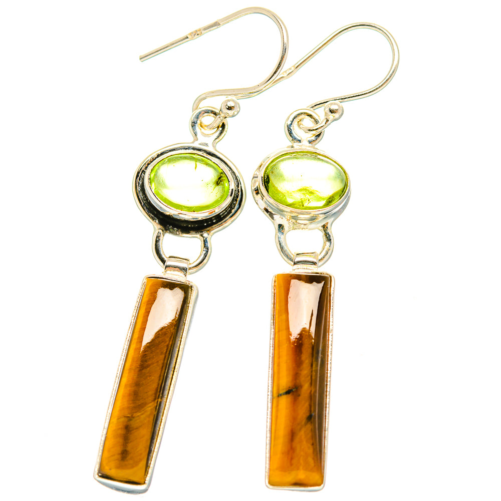 Tiger Eye Earrings handcrafted by Ana Silver Co - EARR429459 - Photo 2