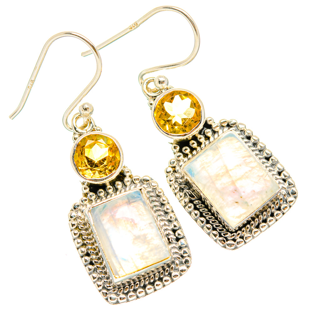 Rainbow Moonstone Earrings handcrafted by Ana Silver Co - EARR429461 - Photo 2
