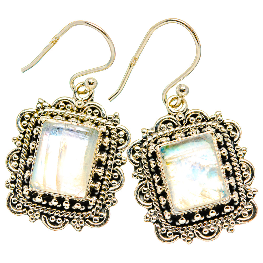 Rainbow Moonstone Earrings handcrafted by Ana Silver Co - EARR429516 - Photo 2