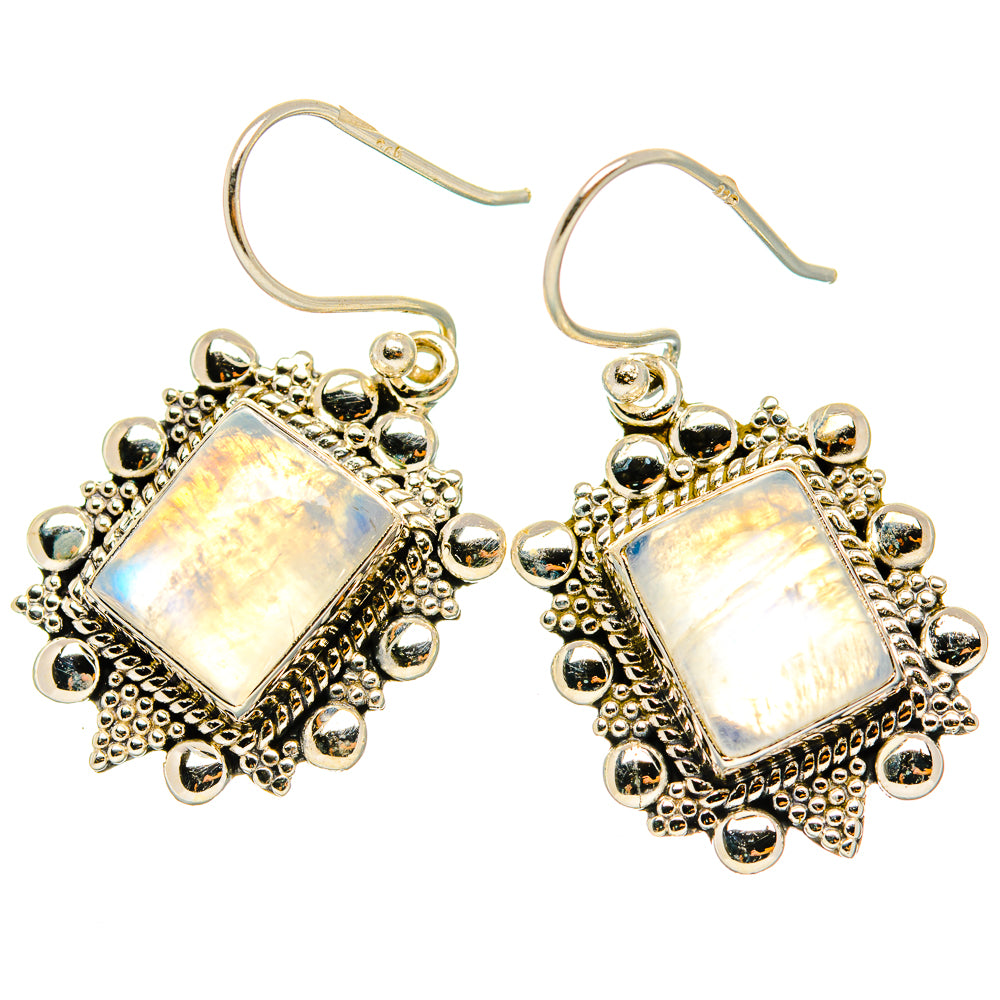 Rainbow Moonstone Earrings handcrafted by Ana Silver Co - EARR429530 - Photo 2