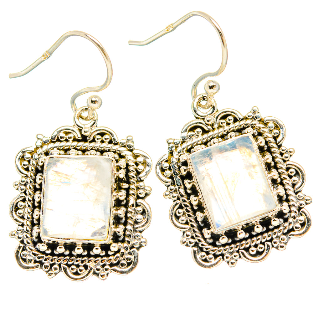 Rainbow Moonstone Earrings handcrafted by Ana Silver Co - EARR429554 - Photo 2