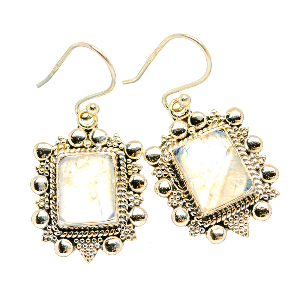 Rainbow Moonstone Earrings handcrafted by Ana Silver Co - EARR429567 - Photo 2