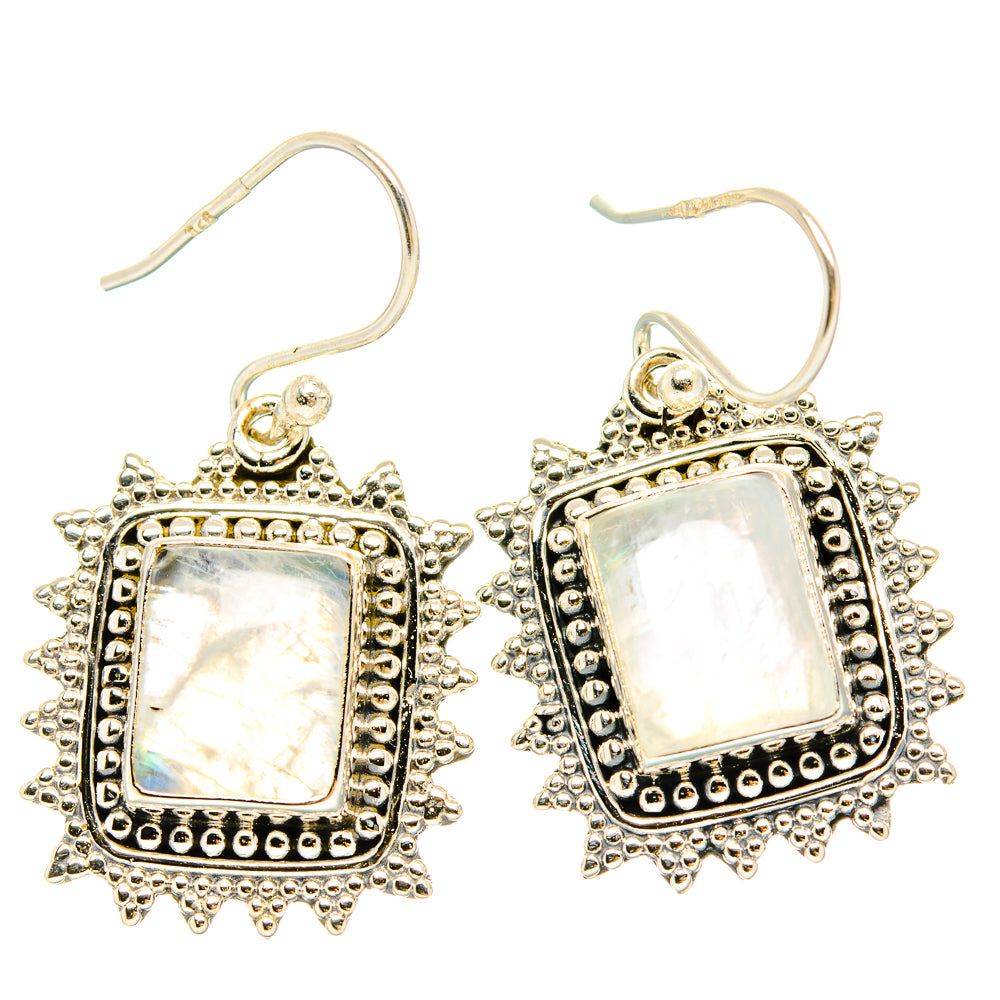 Rainbow Moonstone Earrings handcrafted by Ana Silver Co - EARR429574 - Photo 2