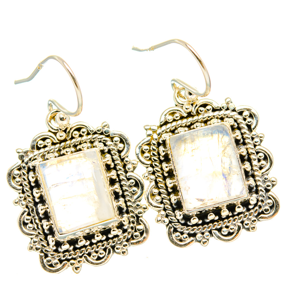 Rainbow Moonstone Earrings handcrafted by Ana Silver Co - EARR429581 - Photo 2