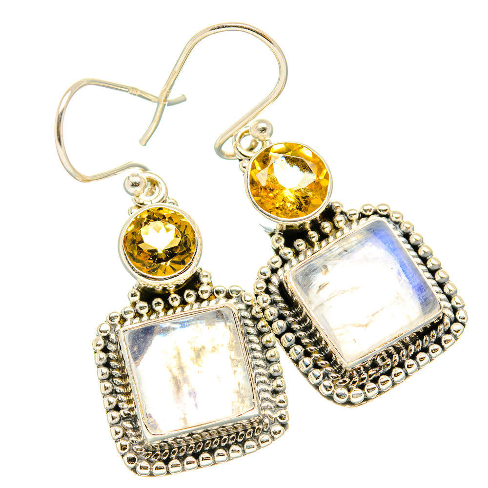 Rainbow Moonstone Earrings handcrafted by Ana Silver Co - EARR429592 - Photo 2