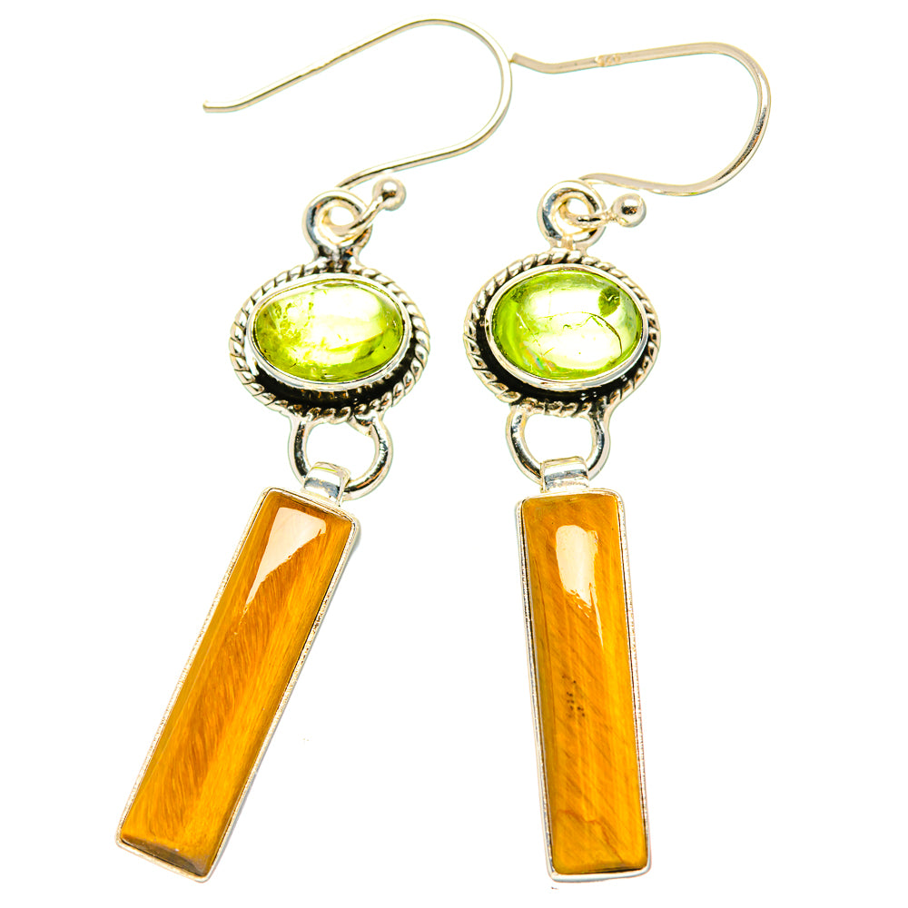 Tiger Eye Earrings handcrafted by Ana Silver Co - EARR429600 - Photo 2