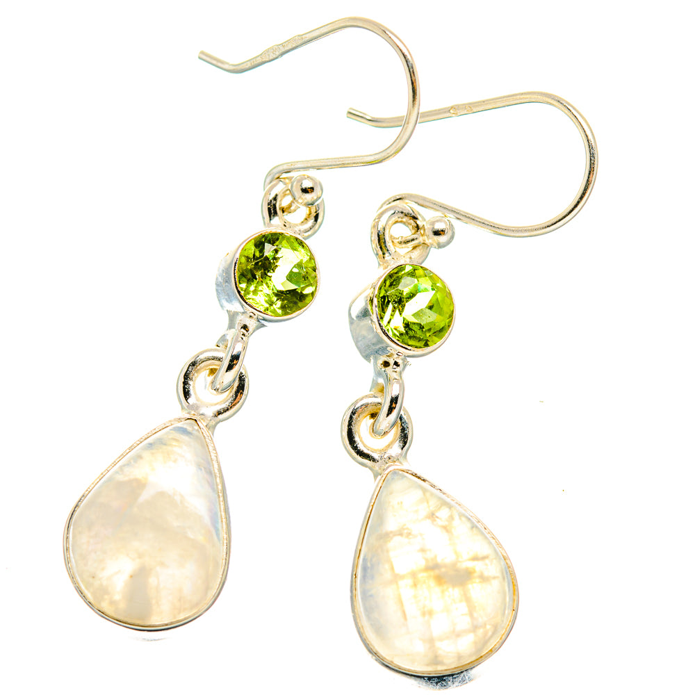 Rainbow Moonstone Earrings handcrafted by Ana Silver Co - EARR429634 - Photo 2