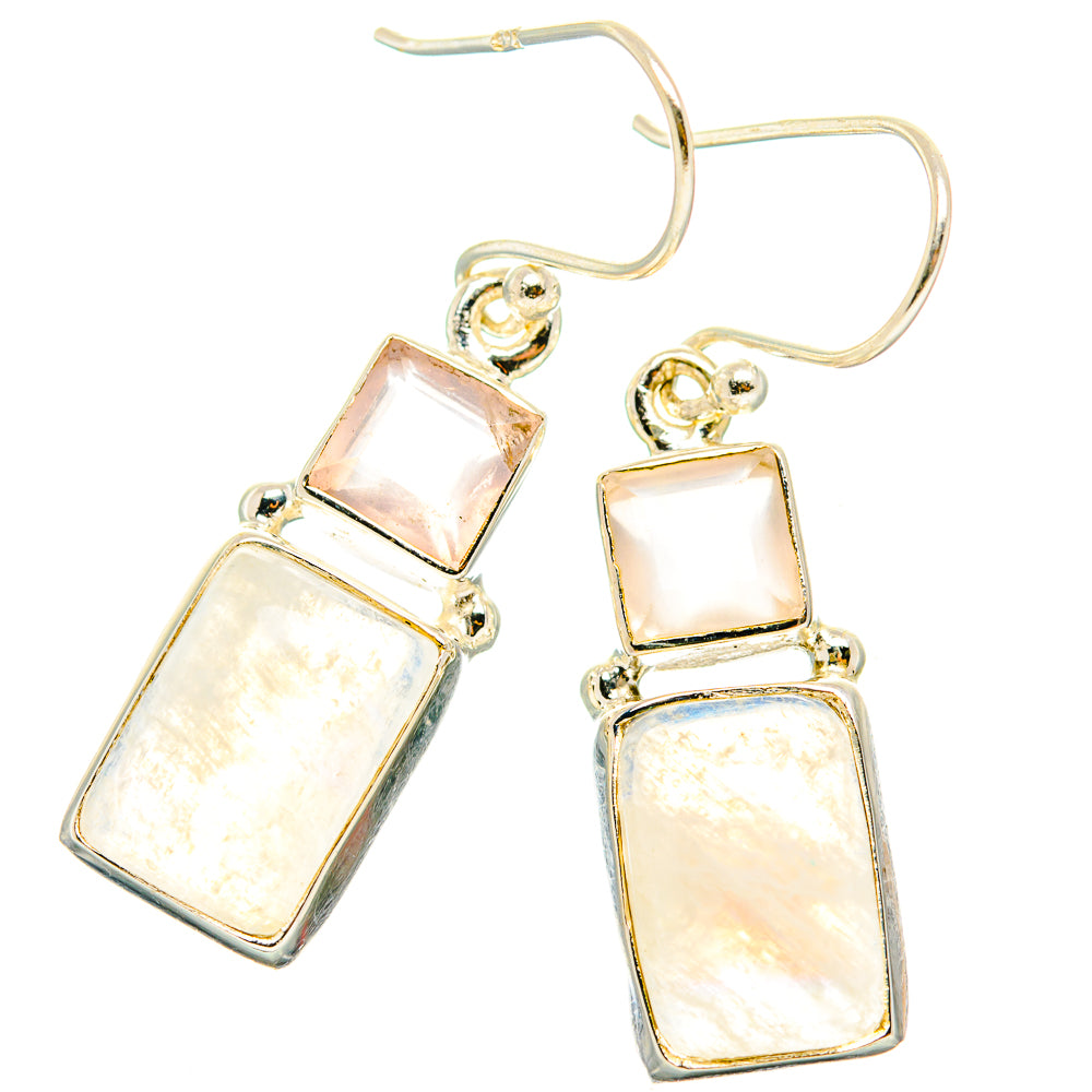 Rainbow Moonstone Earrings handcrafted by Ana Silver Co - EARR429635 - Photo 2
