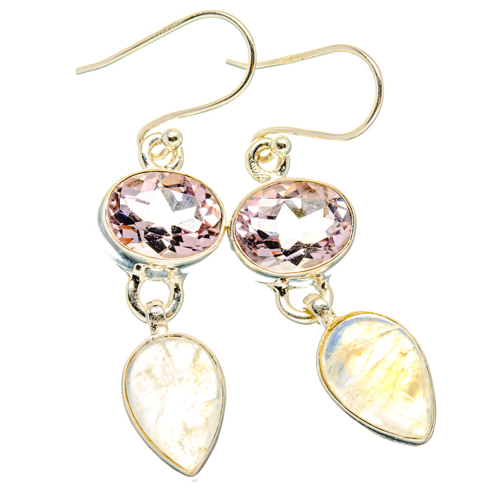 Rainbow Moonstone Earrings handcrafted by Ana Silver Co - EARR429637 - Photo 2