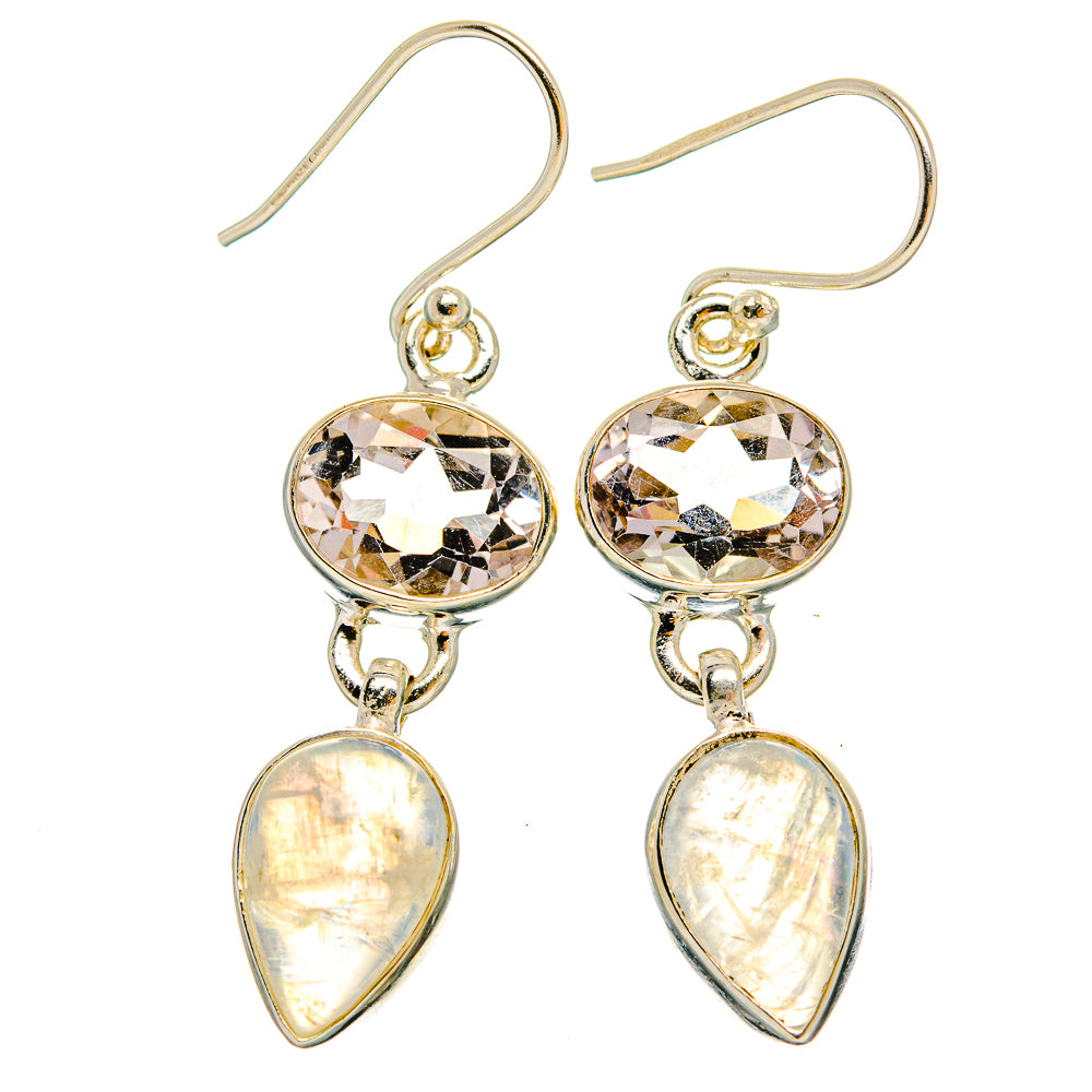 Rainbow Moonstone Earrings handcrafted by Ana Silver Co - EARR429676 - Photo 2