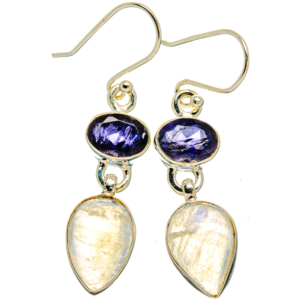 Rainbow Moonstone Earrings handcrafted by Ana Silver Co - EARR429677 - Photo 2