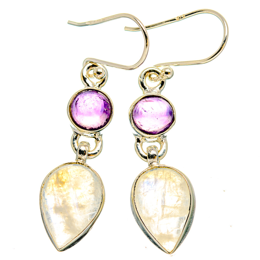 Rainbow Moonstone Earrings handcrafted by Ana Silver Co - EARR429678 - Photo 2