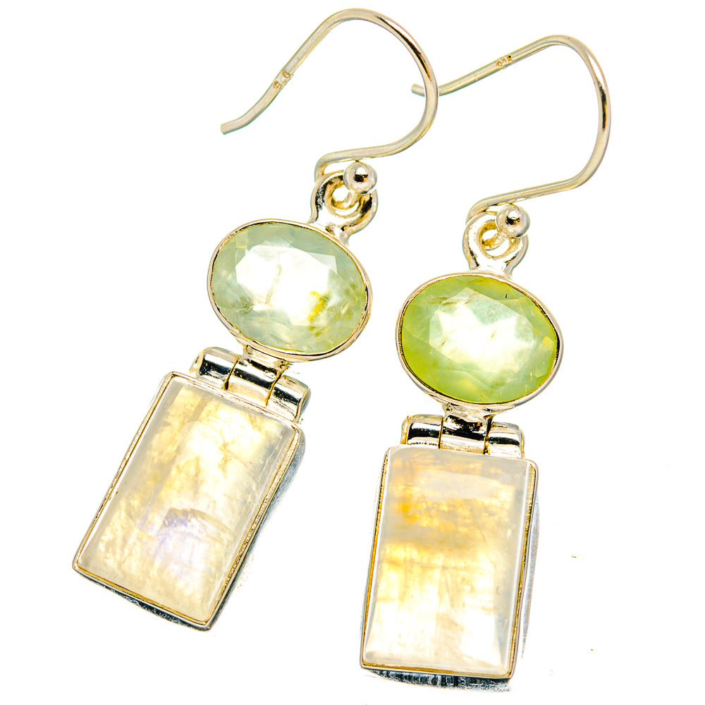 Rainbow Moonstone Earrings handcrafted by Ana Silver Co - EARR429679 - Photo 2