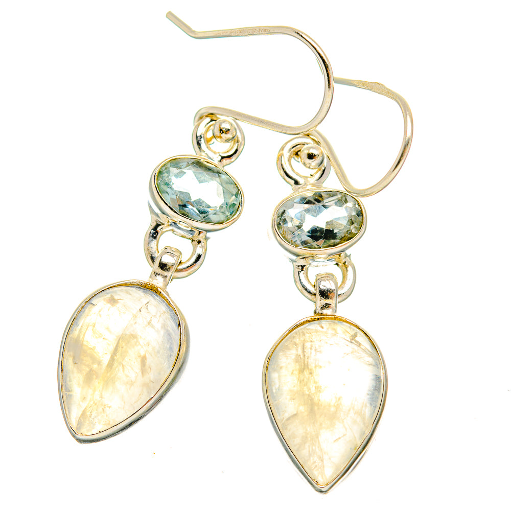 Rainbow Moonstone Earrings handcrafted by Ana Silver Co - EARR429693 - Photo 2