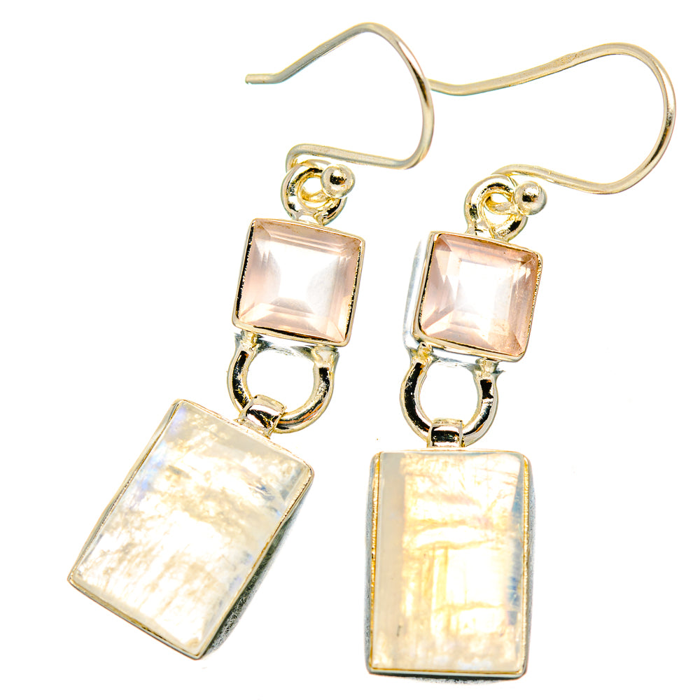 Rainbow Moonstone Earrings handcrafted by Ana Silver Co - EARR429696 - Photo 2