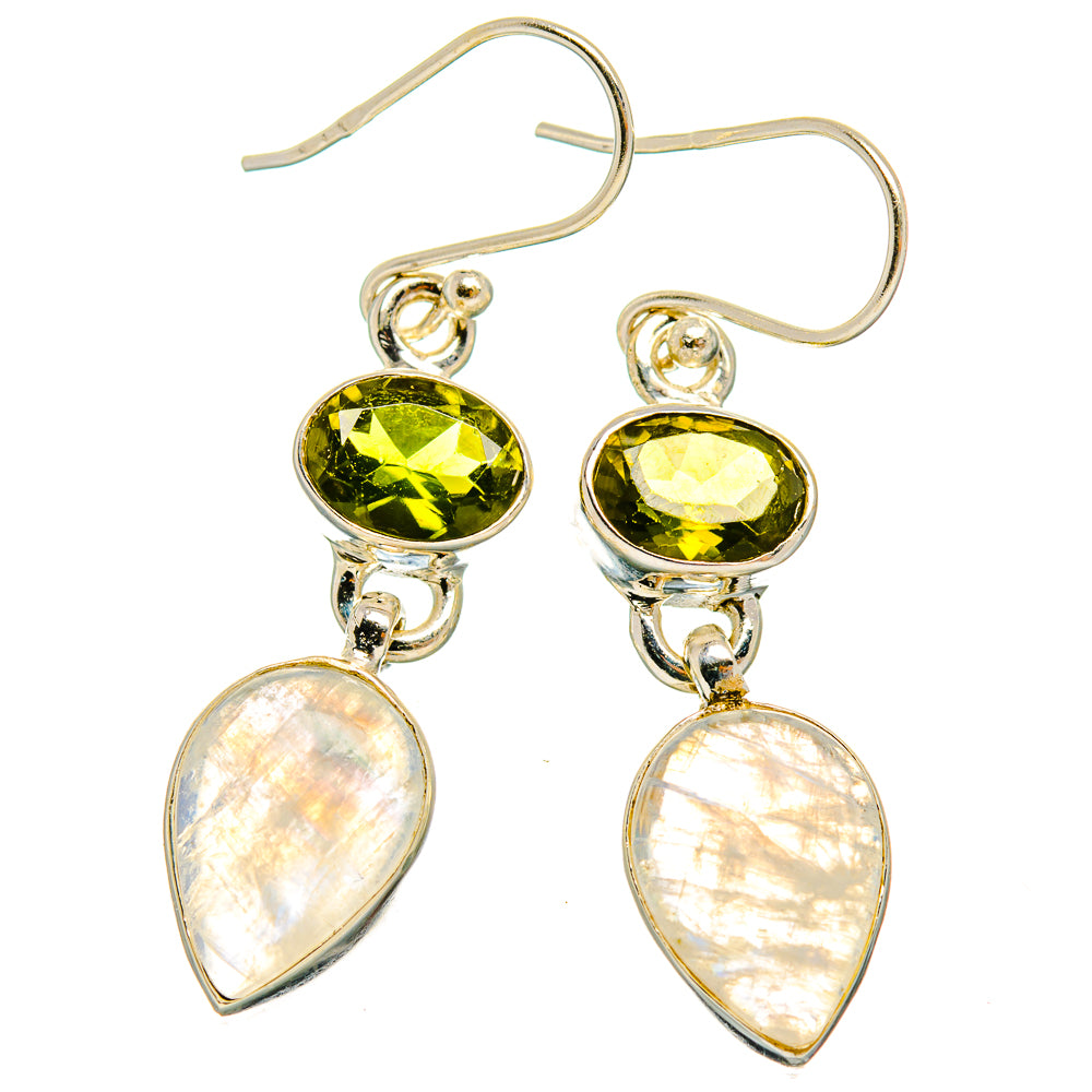 Rainbow Moonstone Earrings handcrafted by Ana Silver Co - EARR429700 - Photo 2