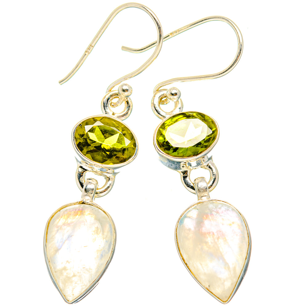 Rainbow Moonstone Earrings handcrafted by Ana Silver Co - EARR429738 - Photo 2