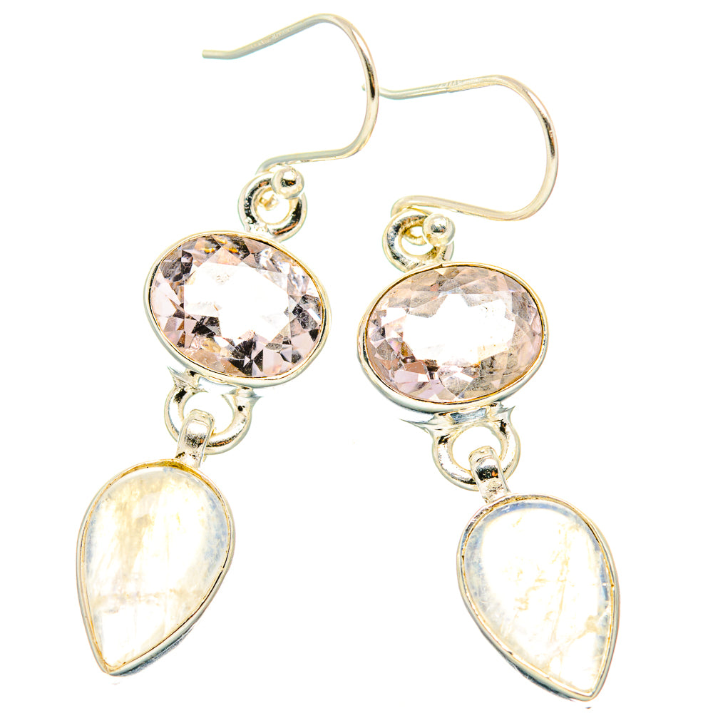 Rainbow Moonstone Earrings handcrafted by Ana Silver Co - EARR429739 - Photo 2
