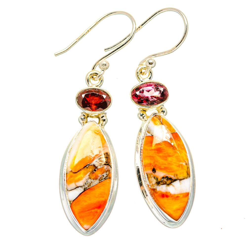 Orange Copper Composite Turquoise Earrings handcrafted by Ana Silver Co - EARR430026 - Photo 2
