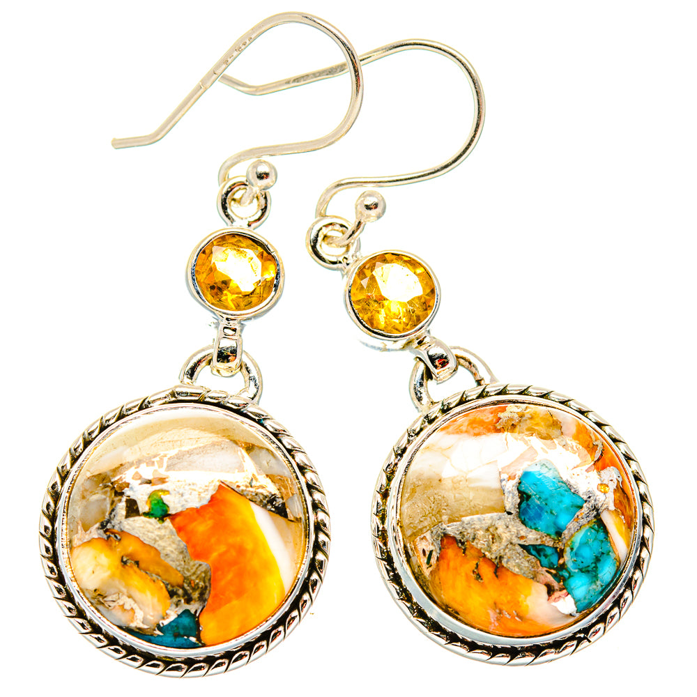 Spiny Oyster Turquoise Earrings handcrafted by Ana Silver Co - EARR430061 - Photo 2
