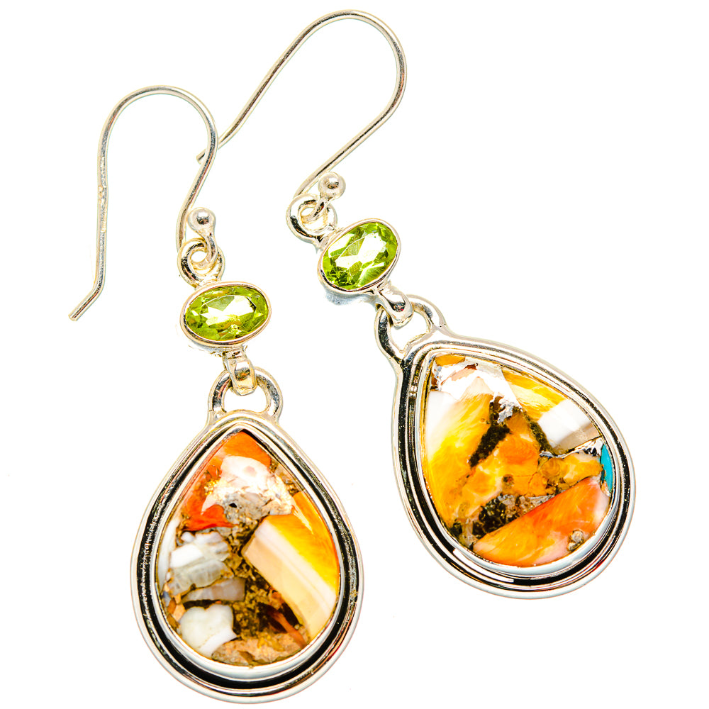 Orange Copper Composite Turquoise Earrings handcrafted by Ana Silver Co - EARR430073 - Photo 2