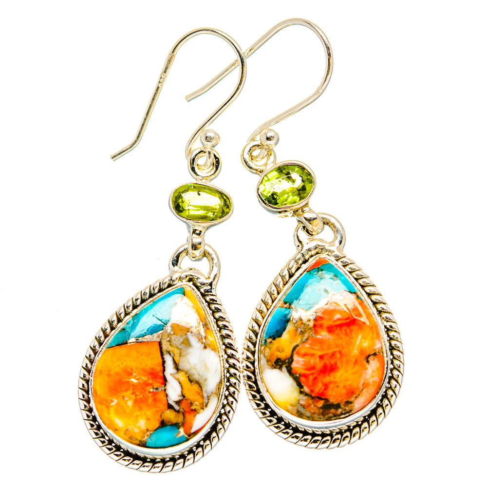 Spiny Oyster Turquoise Earrings handcrafted by Ana Silver Co - EARR430188 - Photo 2