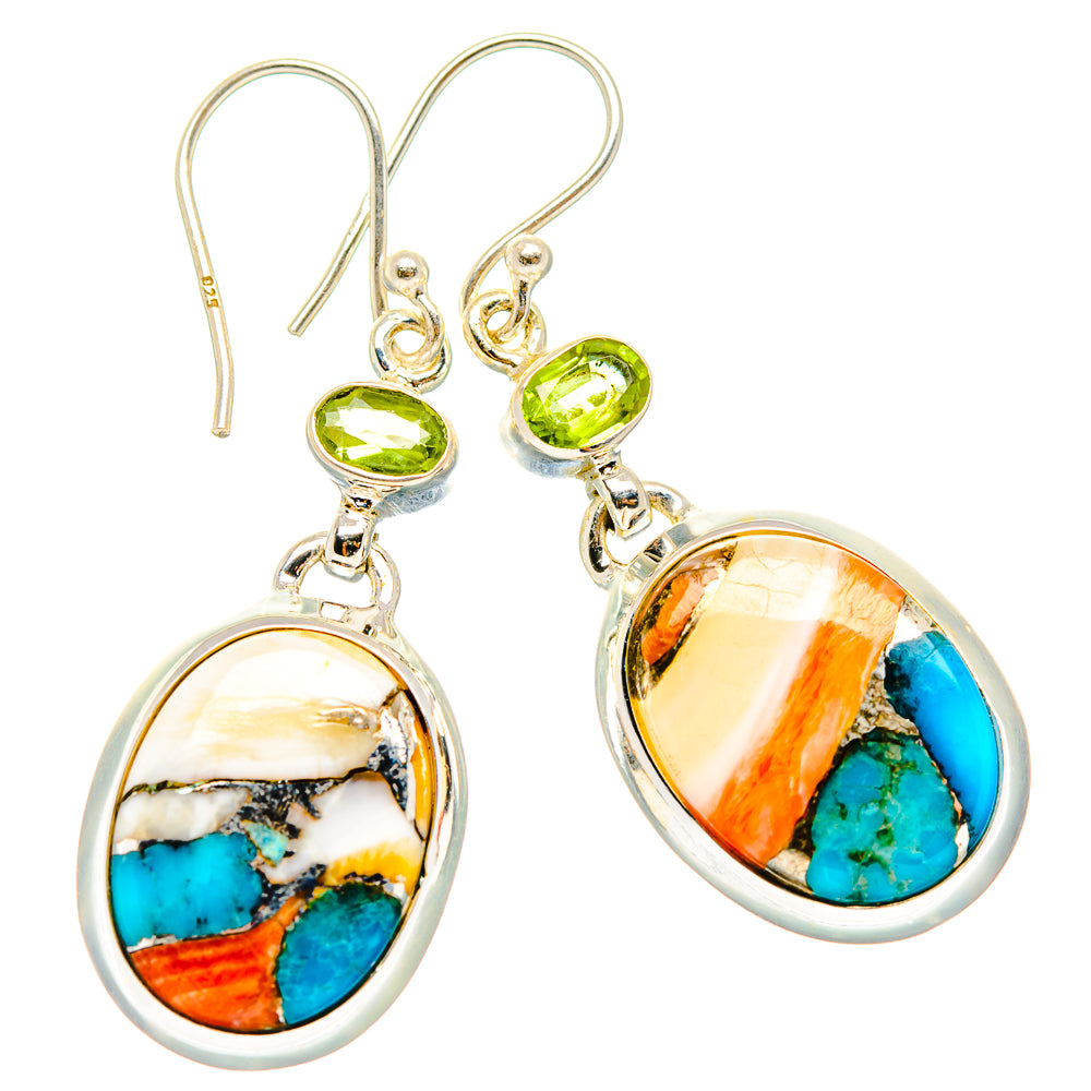 Spiny Oyster Turquoise Earrings handcrafted by Ana Silver Co - EARR430295 - Photo 2