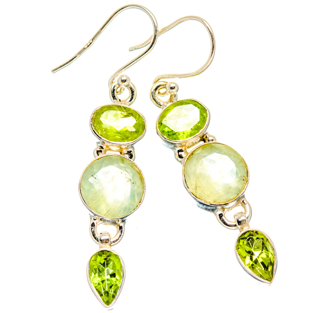 Prehnite, Peridot Earrings handcrafted by Ana Silver Co - EARR430356 - Photo 2