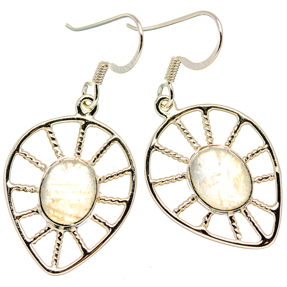 Rainbow Moonstone Earrings handcrafted by Ana Silver Co - EARR430423 - Photo 2