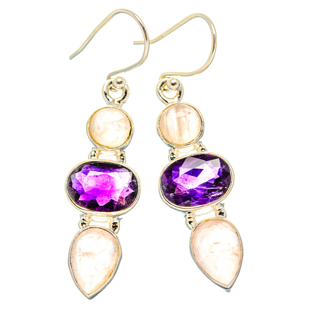 Rose Quartz Earrings handcrafted by Ana Silver Co - EARR430522 - Photo 2