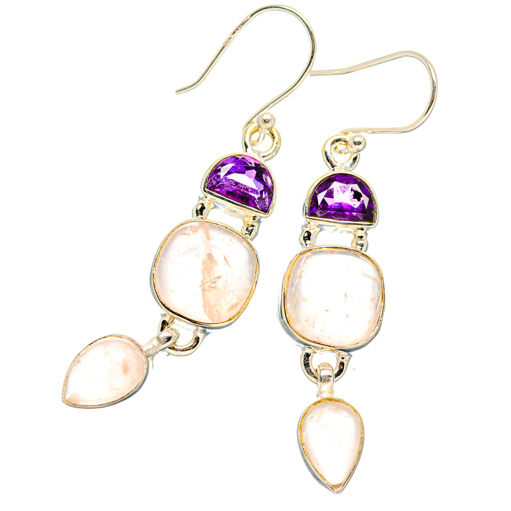Rose Quartz Earrings handcrafted by Ana Silver Co - EARR430536 - Photo 2