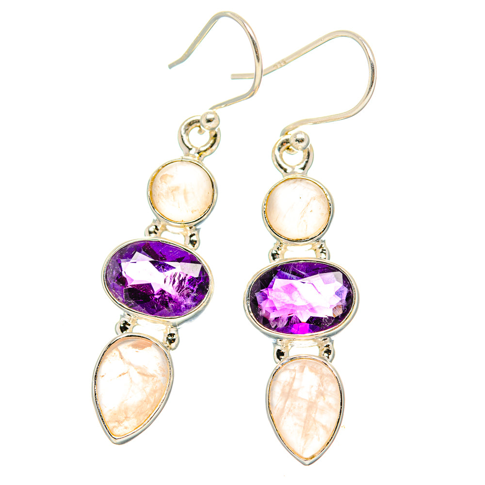 Rose Quartz Earrings handcrafted by Ana Silver Co - EARR430555 - Photo 2